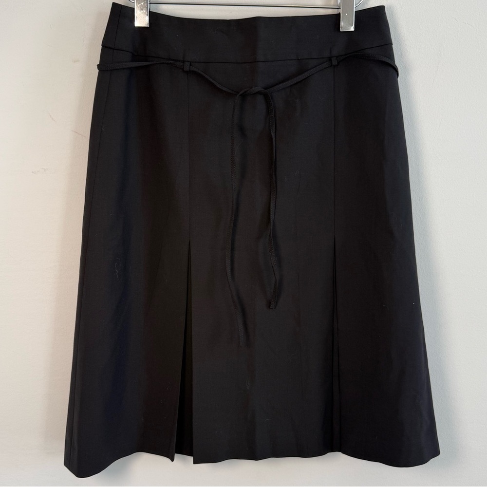 Ann Taylor Wool Black A-Line Skirt, String Belt, Size 0. Offer is welcome.